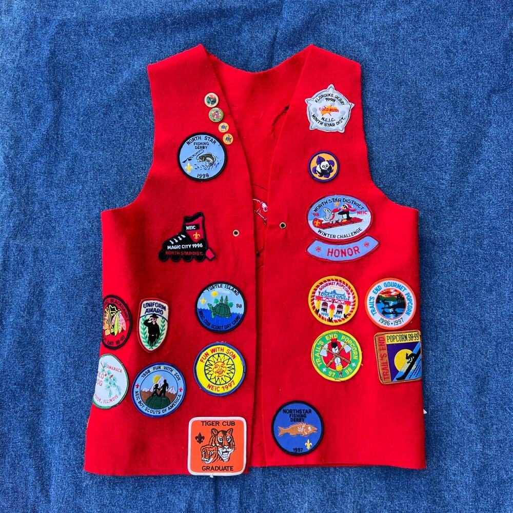 90s Boy Scouts Tiger Cub Scouts felt vest